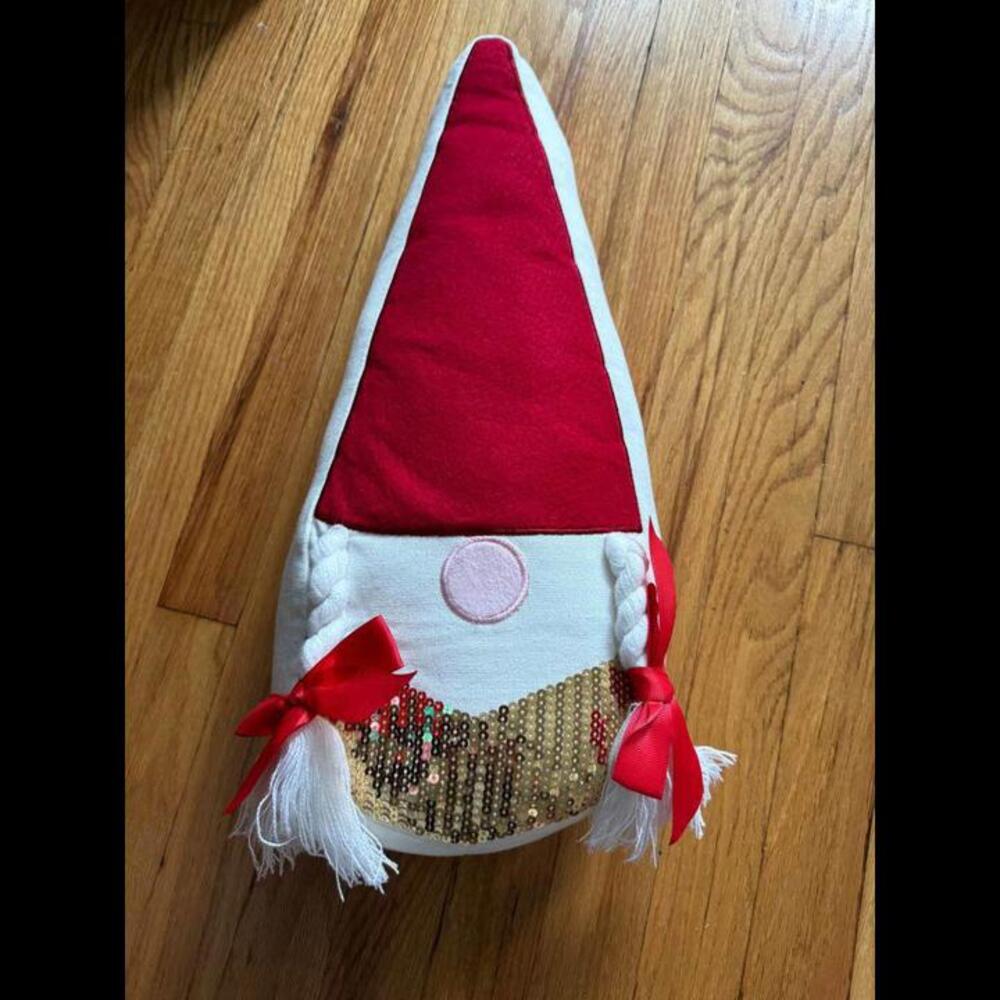 gnome Christmas holiday pillow